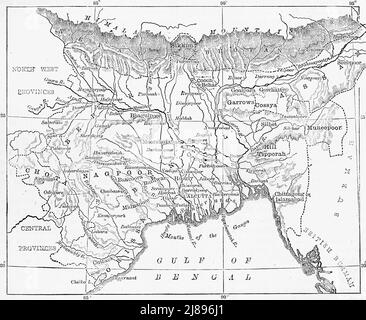 'Karte von Bengalen, Behar und Orissa', c1891. Aus "Cassell's Illustrated History of India Vol. I.", von James Grant. [Cassell Petter &amp; Galpin, London, Paris und New York] Stockfoto