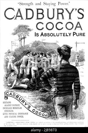''Cadbury's Cocoa, Strength and staying Power', 1888. Von „The Graphic. An Illustrated Weekly Newspaper Band 38. Juli bis Dezember, 1888'. Stockfoto