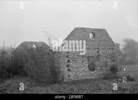 Tabby-Konstruktion. Ruinen der vermeintlichen spanischen Mission, St. Marys, Georgien. Stockfoto