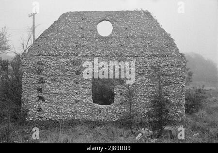 Tabby-Konstruktion. Ruinen der vermeintlichen spanischen Mission, St. Marys, Georgien. Stockfoto