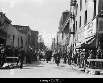 Salvation Army, San Francisco, Kalifornien. Allgemeine Sicht auf Armee und Menschenmengen. Stockfoto