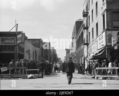 Salvation Army, San Francisco, Kalifornien. Allgemeine Sicht auf Armee und Menschenmengen. Stockfoto