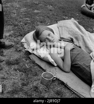 Krankes Migrantenkind. Washington, Yakima Valley, Toppenish. Stockfoto