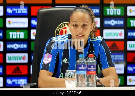 ROTTERDAM, NIEDERLANDE - 14. MAI: Chasity Grant von Ajax während des Pure Energie Eredivisie Vrouwen-Spiels zwischen Feyenoord und Ajax am 14. Mai 2022 im Stadion de Kuip in Rotterdam, Niederlande (Foto: Hans van der Valk/Orange Picles) Stockfoto