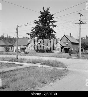 Western Washington, Thurston County, Tenino. Art der Residenz, einen Block von der Hauptstraße entfernt. Stockfoto