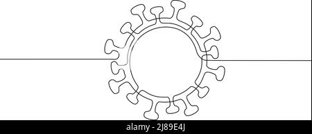 COVID-19 durchgehendes Symbol mit einer Zeile. Konzept Coronavirus Stock Vektor