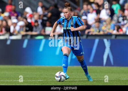 ROTTERDAM, NIEDERLANDE - 14. MAI: Nikita Tromp von Ajax während des Pure Energie Eredivisie Vrouwen-Spiels zwischen Feyenoord und Ajax am 14. Mai 2022 im Stadion de Kuip in Rotterdam, Niederlande (Foto: Hans van der Valk/Orange Picles) Stockfoto