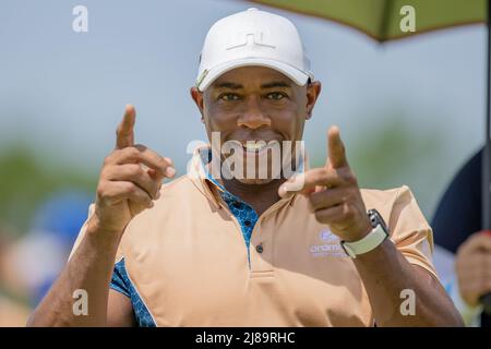 BANG KAPONG THAILAND - 13. Mai: Ehemaliger American Football Safety Victor Green während der zweiten Runde der Aramco Team Series im Thai Country Club am 13. Mai 2022 in Bang Kapong, Thailand (Foto by Orange Picturs) Stockfoto