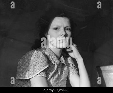 Eine der wandernden Familien im Arbeitslager der Farm Security Administration (FSA). Calipatria, Imperial Valley, Kalifornien. Stockfoto