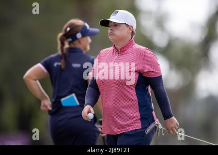 BANG KAPONG THAILAND - 13. Mai: Lydia Hall of Wales auf Loch 18 nach ihrem zweiten Lauf der Aramco Team Series im Thai Country Club am 13. Mai 2022 in Bang Kapong, Thailand (Foto: Orange Picturs) Stockfoto