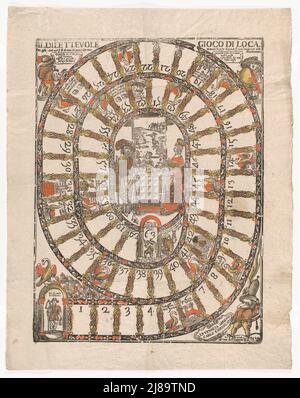 Das angenehme Gans-Spiel (Il Dilettevole Gio di Loca), nach 1640 (vermutlich gedruckt später im 17.. Jahrhundert). Stockfoto