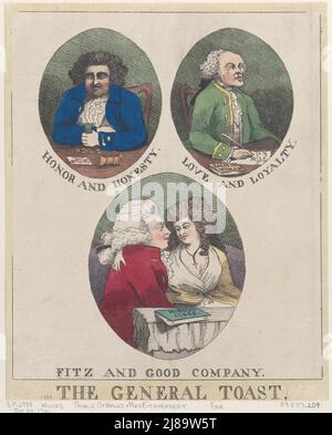 The General Toast: Honour and Honesty, Love and Loyalty, Fitz and Good Company, 20. Oktober 1786. Stockfoto