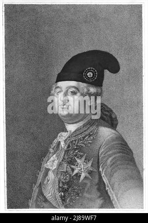 Louis Seize ROI des Francais, 18. Jahrhundert. Stockfoto