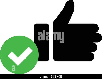 Markieren Sie die Symbole, und drücken Sie die Daumen nach oben. Bearbeitbarer Vektor. Stock Vektor