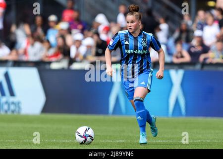 ROTTERDAM, NIEDERLANDE - 14. MAI: Nikita Tromp von Ajax während des Pure Energie Eredivisie Vrouwen-Spiels zwischen Feyenoord und Ajax am 14. Mai 2022 im Stadion de Kuip in Rotterdam, Niederlande (Foto: Hans van der Valk/Orange Picles) Stockfoto