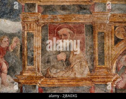 S. Pietro - affresco - pittore lombardo del XVI secolo - Cornello Tasso (BG),Italia, chiesa dei SS. Cornello, Cipriano und Antonio da Padova Stockfoto