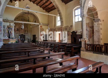 Cornello Tasso (BG), Italia, chiesa dei SS. Cornello, Cipriano und Antonio da Padova Stockfoto