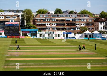 Hove, Großbritannien. 14.. Mai 2022. Allgemeiner Blick in den 1. Central County Ground beim Charlotte Edwards Cup Spiel zwischen Southern Vipers und Thunder in Hove, England. Liam Asman/SPP Credit: SPP Sport Press Photo. /Alamy Live News Stockfoto