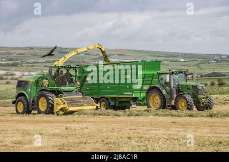 Kieran Crowley John Deere 9700i Futterhäcksler Stockfoto