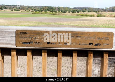 Maasmechelen, Limburg, Belgien - 04 12 2022 - Schild eines Projekts über Stockfoto