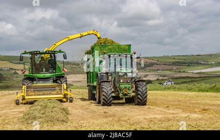 Kieran Crowley John Deere 9700i Futterhäcksler Stockfoto