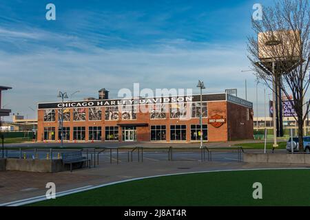 Rosemont, IL - 23. APRIL 2022: Chicago Harley-Davidson Dealership Stockfoto