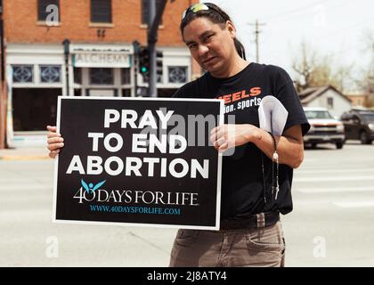 Demonstration in Lander Wyoming wegen Roe V. Wade Anti-Abtreibung Pro-Abtreibung Pro-Life Pro-Choice Stockfoto