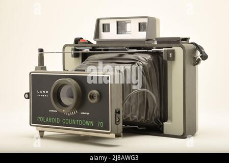 Countdown Der Polaroid-Landkamera 70 Stockfoto