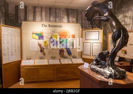 Muskogee, Oklahoma - Das Five Civilized Tribes Museum. Das Museum erzählt die Geschichte der fünf Stämme - die Choctaw, Cherokee, Muscogee (Creek), Chickas Stockfoto