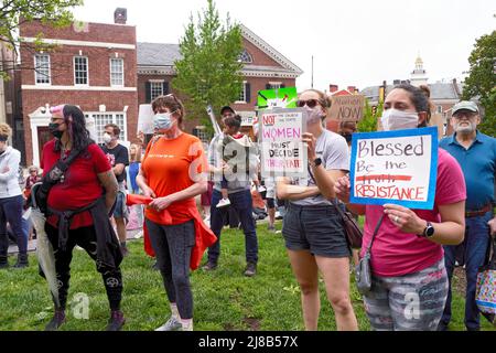 Pro Choice Rally in Chester County, Pennsylvania, als Reaktion auf die durchgesickerte Entscheidung des Obersten Gerichtshofs zu Roe v. Wade Stockfoto