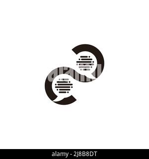 Zwei Blase sprechen Kommunikationssymbol einfache geometrische Logo-Vektor Stock Vektor