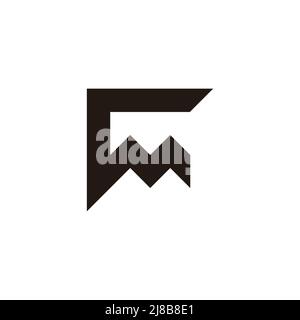 Buchstabe fm einfache geometrische Linie Logo Vektor Stock Vektor
