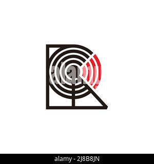 Buchstabe r Funksignal Antenne Turm Antenne Symbol Logo Vektor Stock Vektor