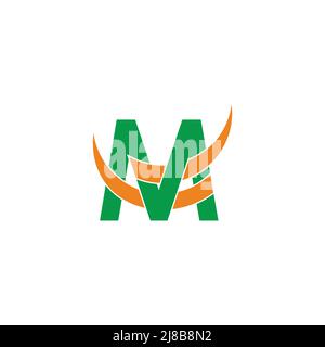 Buchstabe m einfacher überlappender Objektpfeil geometrisches Logo Vektor Stock Vektor