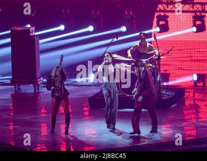 Die Maneskin beim Eurovision Song Contest Grand Final am 14. Mai 2022 in Pala Olimpico, Turin, Italien. Foto Nderim Kaceli Stockfoto