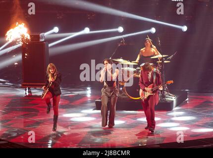 Die Maneskin beim Eurovision Song Contest Grand Final am 14. Mai 2022 in Pala Olimpico, Turin, Italien. Foto Nderim Kaceli Stockfoto