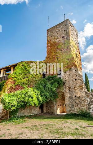 Die mittelalterliche Burg von Romena, in der Gemeinde Pratovecchio, ursprünglich im 11.. Jahrhundert erbaut, in der Nähe von Poppi, Toskana, Italien Stockfoto