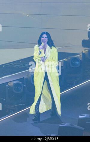 Laura Pausini tritt beim Grand-Finale des Eurovision Song Contest auf. Turin (Italien) am 14.. Mai 2022. Foto von Marco Piovanotto/ABACAPRESS.COM Stockfoto