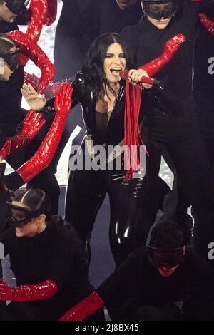 Laura Pausini tritt beim Grand-Finale des Eurovision Song Contest auf. Turin (Italien) am 14.. Mai 2022. Foto von Marco Piovanotto/ABACAPRESS.COM Stockfoto