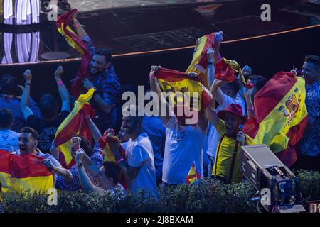 Atmosphäre während des Grand-Finales des Eurovision Song Contest. Turin (Italien) am 14.. Mai 2022. Foto von Marco Piovanotto/ABACAPRESS.COM Stockfoto