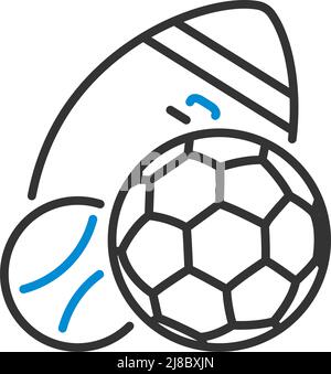 Symbol „Sportbälle“. Editierbare Fettformatier Umriss Mit Farbfülldesign. Vektorgrafik. Stock Vektor