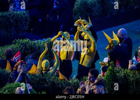 Turin, Italien 20220515.Subwoolfer beim Finale des Eurovision Song Contest in der Pala Olimpico in Turin am Samstagabend. Foto: Heiko Junge / NTB Stockfoto