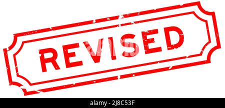 Grunge rot überarbeitet Wort Gummi Stempel auf weißem Hintergrund Stock Vektor