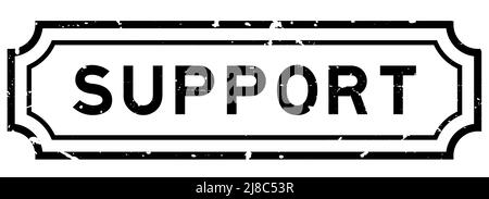 Grunge schwarz Unterstützung Wort Gummi Siegel Stempel auf weißem Hintergrund Stock Vektor