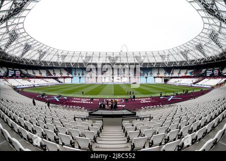 LONDON, GROSSBRITANNIEN. MAI 15. Vor dem Premier League-Spiel zwischen West Ham United und Manchester City im London Stadium, Stratford am Sonntag, den 15.. Mai 2022, Wird Ein allgemeiner Blick in das Stadion gezeigt. (Kredit: Juan Gasparini | MI Nachrichten) Kredit: MI Nachrichten & Sport /Alamy Live Nachrichten Stockfoto