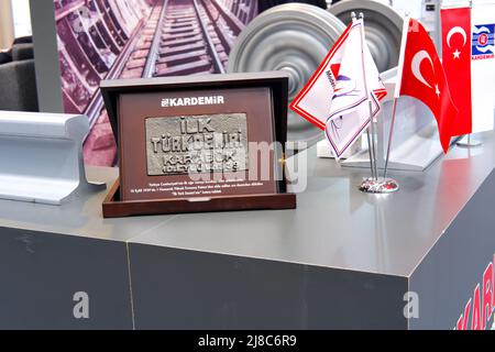 Gedenktafel des ersten Eisens der Türkei Stockfoto