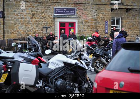 Motorrad-Enthusiasten Masham North Yorkshire England Stockfoto