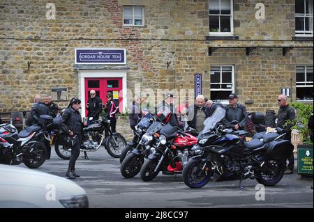 Motorrad-Enthusiasten Masham North Yorkshire England Stockfoto