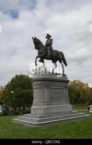 Reiterstatue von George Washington, Nationalpark, Boston USA Stockfoto