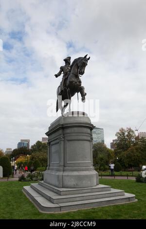 Reiterstatue von George Washington, Nationalpark, Boston USA Stockfoto